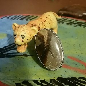Septarian 925 sterling silver ring  8 1/2